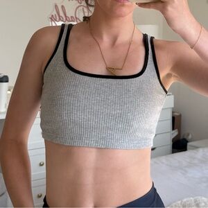 Grey Shein cropped tank with black lining